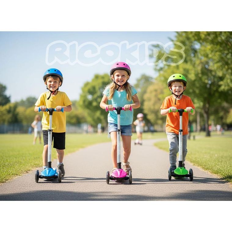 Ricokids, Jelly, hulajnoga 3-kołowa, balansowa, świecąca w ciemności, zielona