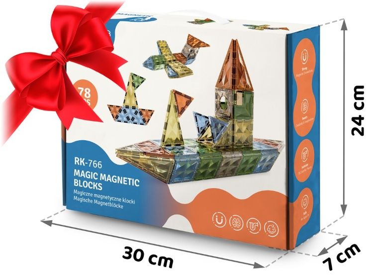 Ricokids, klocki magnetyczne, 78 elementów