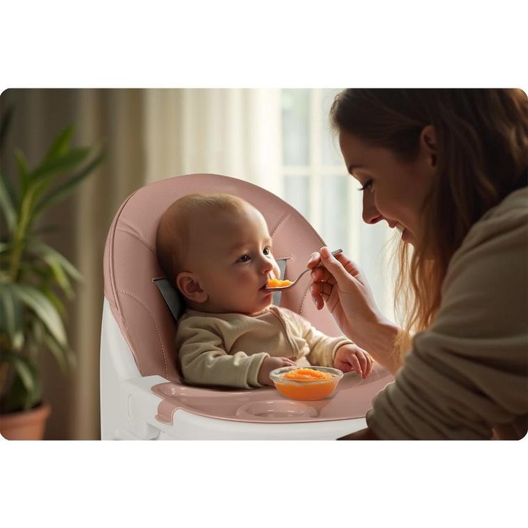 Ricokids, Mani, krzesełko do karmienia, różowe