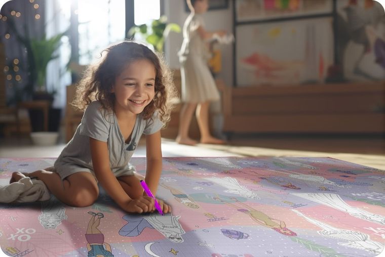 Ricokids, mata piankowa do kolorowania, 200-120-0,3 cm