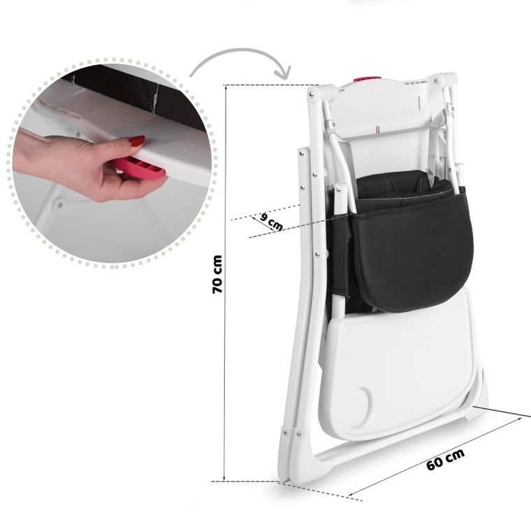 Ricokids, Nuco, krzesełko do karmienia, czarne