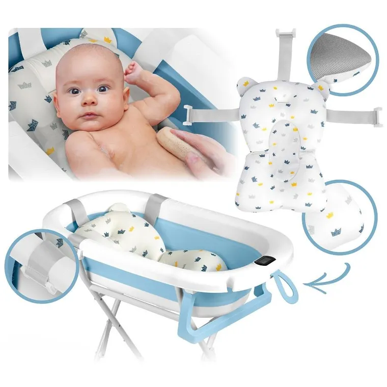 Ricokids, RK-287, wanienka składana ze stelażem, termometrem i wkładką, biało-niebieska