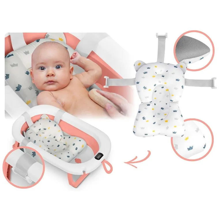 Ricokids, RK-287, wanienka składana ze stelażem, termometrem i wkładką, biało-różowa