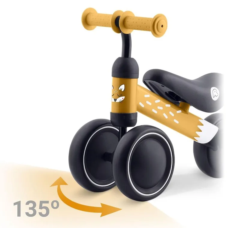 Ricokids, rowerek biegowy dla dzieci, trójkołowy, żółty