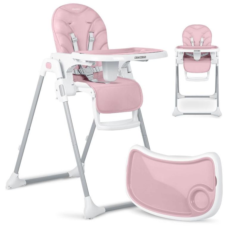 Ricokids, Tulo, krzesełko do karmienia, różowe