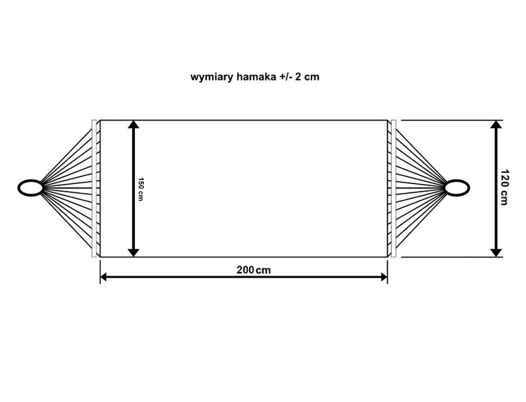 Royokamp, hamak z frędzlami, 2-osobowy, Miami Natura, ecru, 200-150 cm