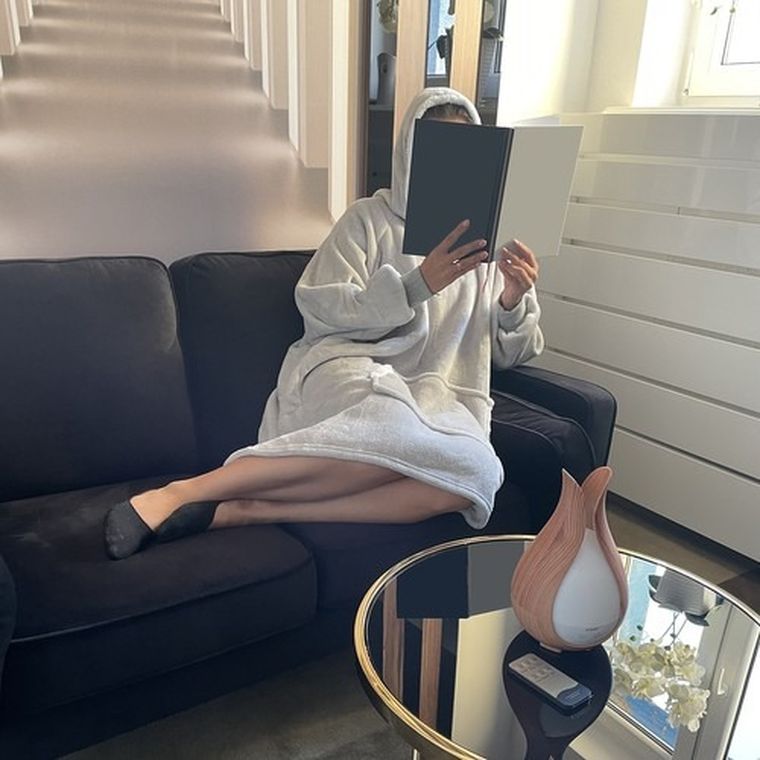 Ruhhy, bluza XXL, koc, szary