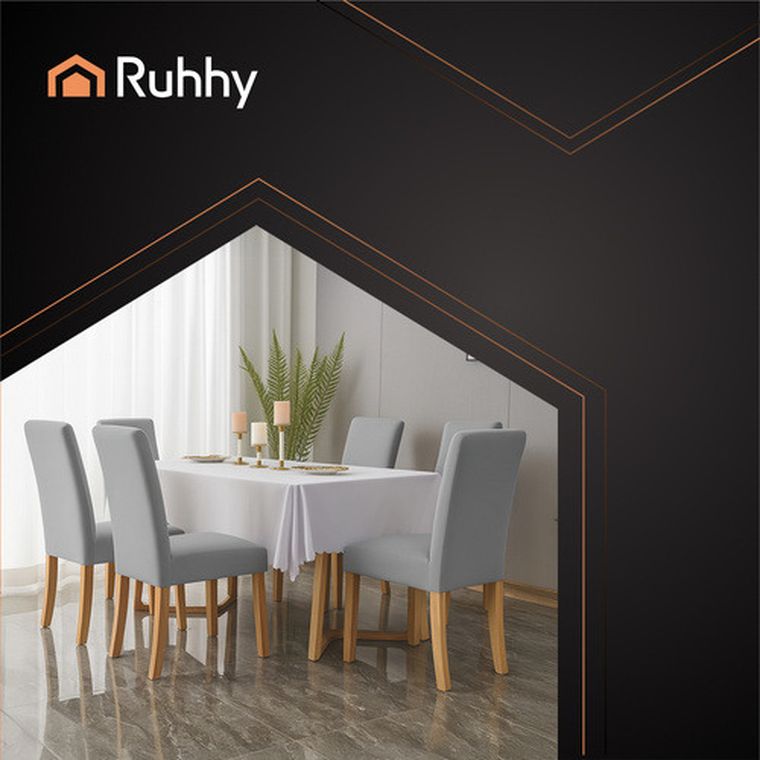 Ruhhy, pokrowce na krzesła, jasnoszare, 6 szt.