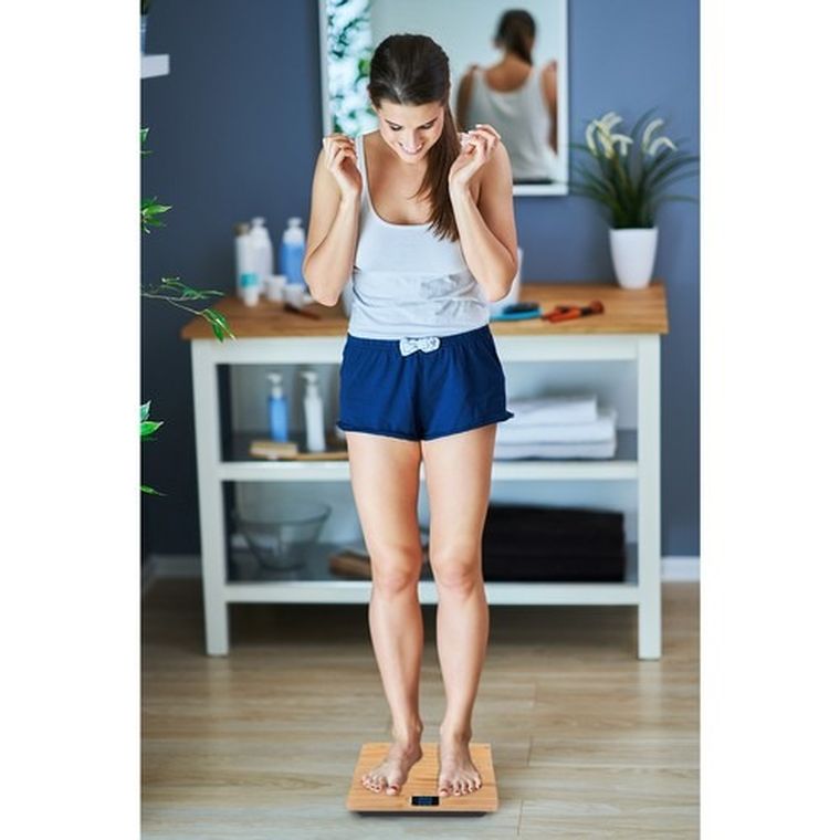 Ruhhy, waga łazienkowa LCD, drewniana