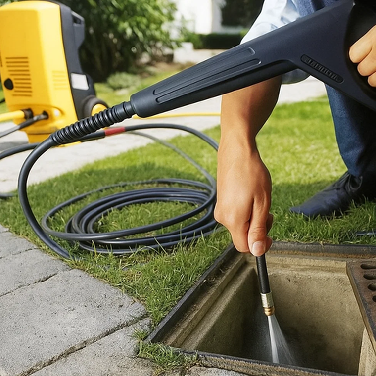 Ruhhy, wąż do czyszczenia rur z adapterem, 15m