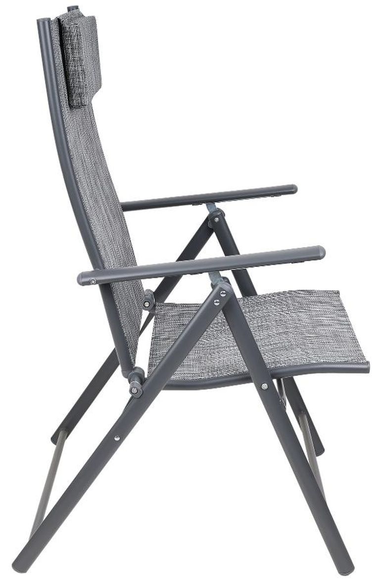 Saska Garden, krzesło ogrodowe z zagłówkiem, 7-pozycyjne, textline, 57-68-106 cm, 2 szt.