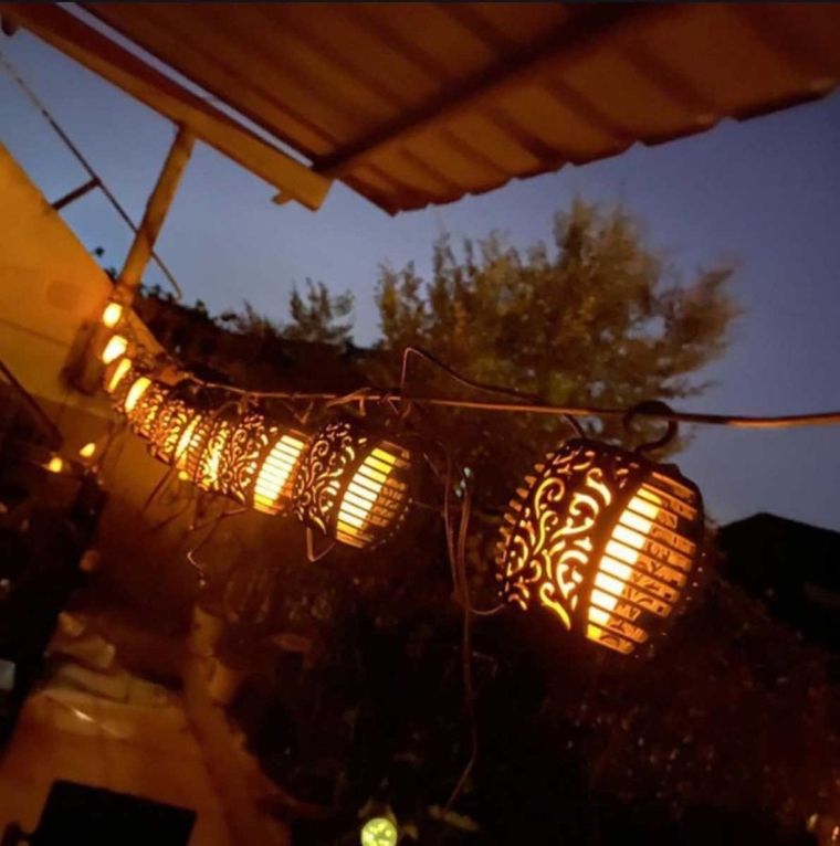 Saska Garden, lampa solarna kule ogniowe, 7 cm, 5 szt.