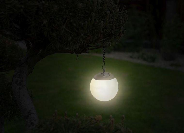 Saska Garden, lampa solarna plastikowa, kula wisząca na klips, 10-30 cm