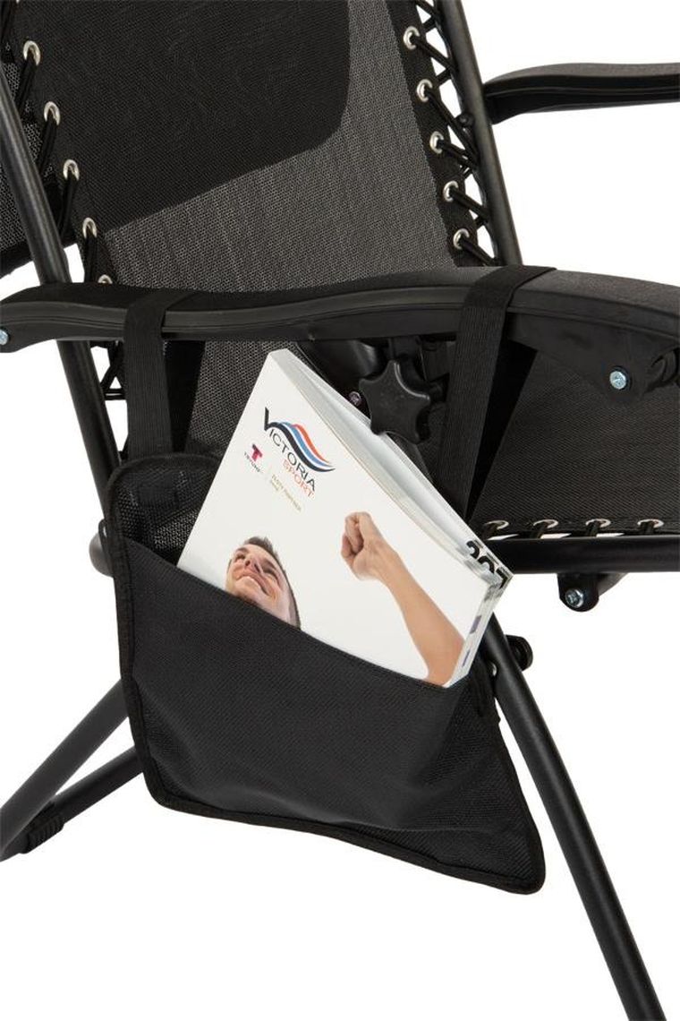 Saska Garden, składany leżak ogrodowy, czarny, 175-52/65-107 cm