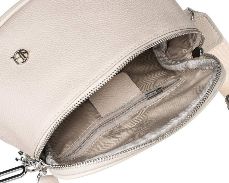 Saszetka na biodro, nerka, beżowa, skóra ekologiczna, Rovicky