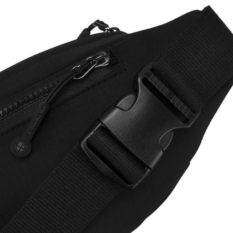 Saszetka na biodro, nerka, czarna, Peterson