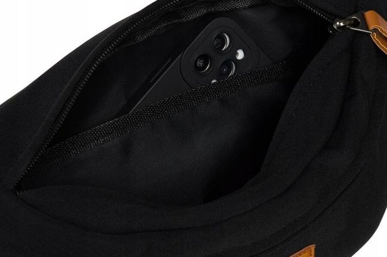 Saszetka na biodro, nerka, czarna, Rovicky