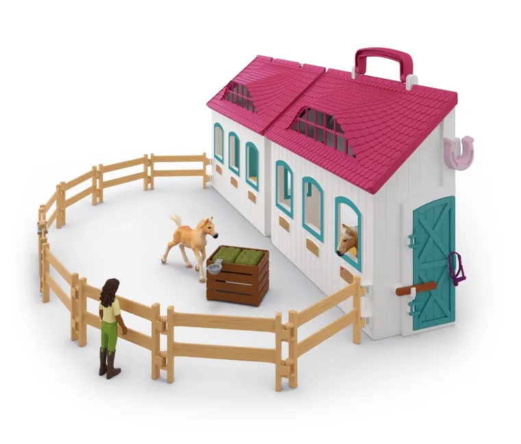 Schleich, Horse Club, Mała Podkowa, Otwarta stajnia, zestaw, 42703