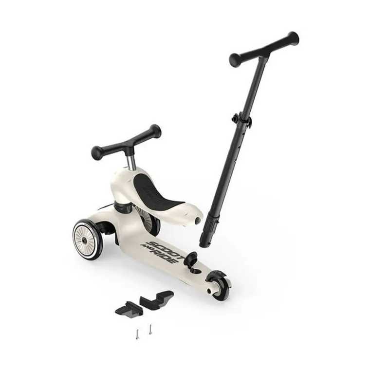 Scoot & Ride, Highwaykick 1, Push and Go, jeździk i hulajnoga z rączką do prowadzenia 2w1, Ash