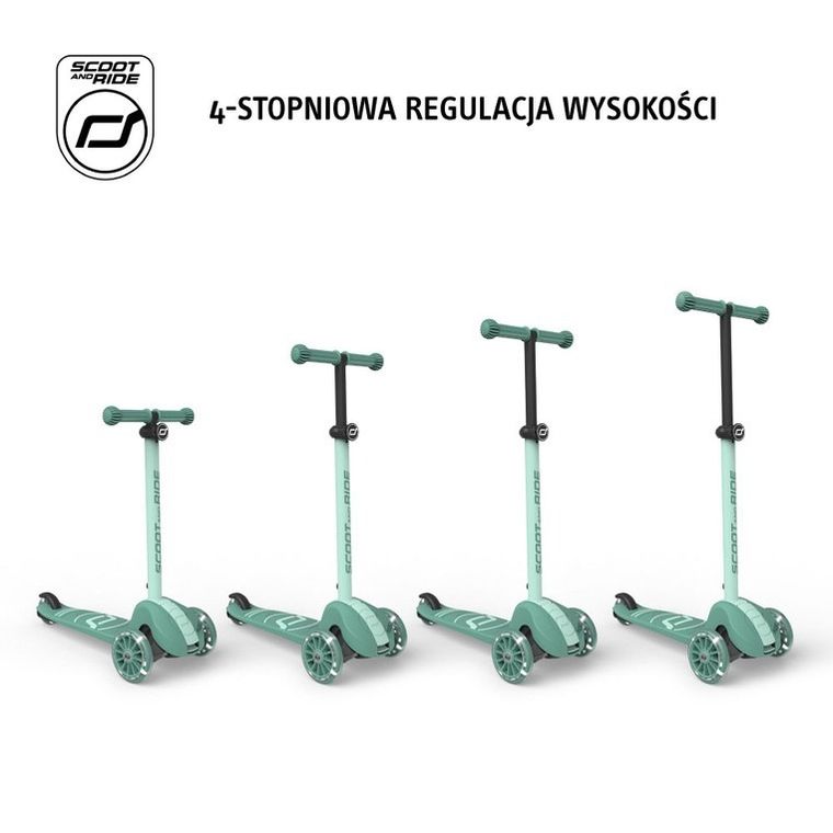 Scoot & Ride, Highwaykick 3S, hulajnoga z systemem sterowania 2w1, Forest
