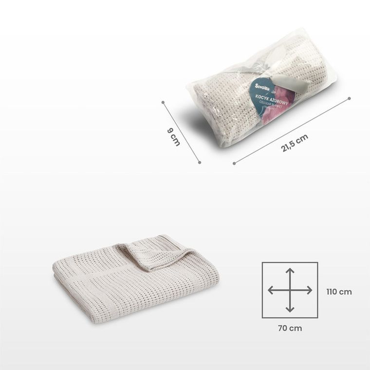 Sensillo, Moli, koc ażurowy, jasny szary, 70-110 cm