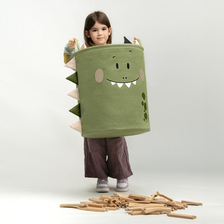 Sipo, kosz na zabawki XXL, wersja premium, zamykany na ściągacz, Dino