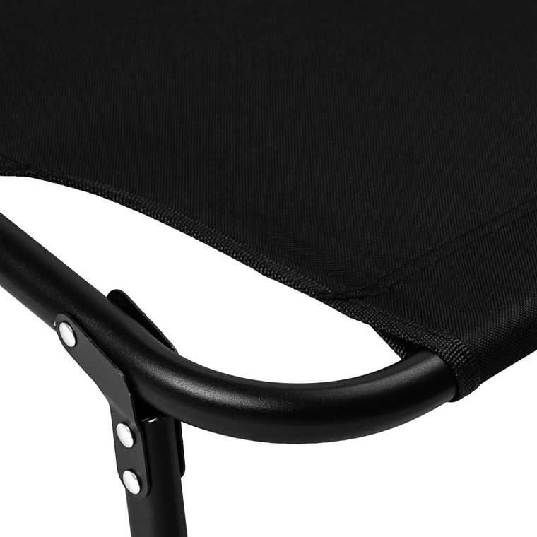 Składane łóżko turystyczne z materacem, czarne, 68-200 cm