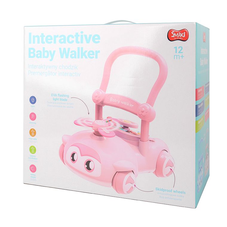 Smiki, Interactive Baby Walker, chodzik, samolocik, różowy