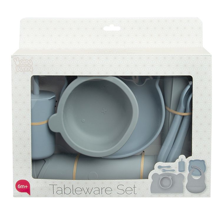 Smiki, Very Bunny, zestaw naczyń silikonowych, niebieski