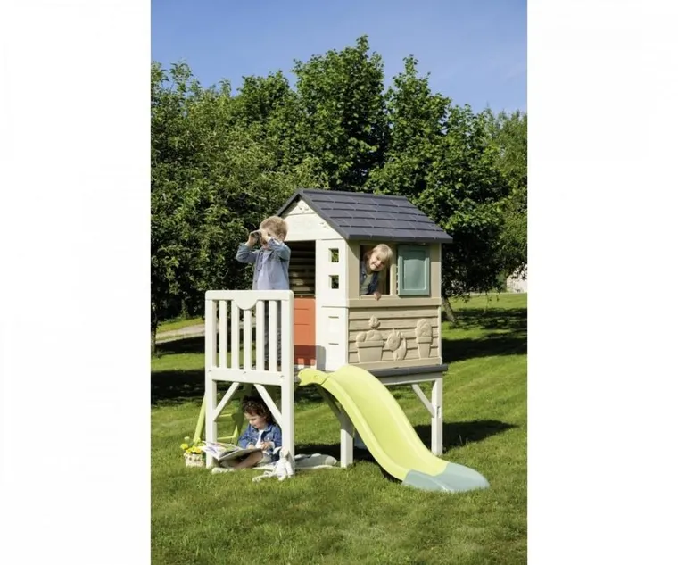 Smoby, domek ogrodowy na palach ze zjeżdzalnią