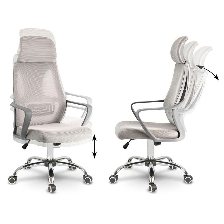 Sofotel, Praga, fotel biurowy, jasnoszary