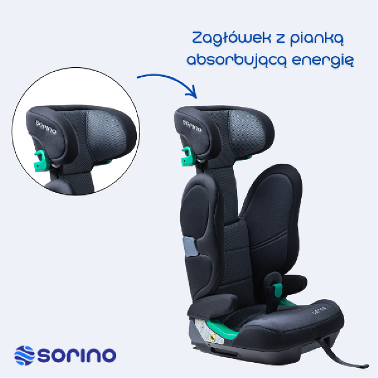 Sorino, Ceres, fotelik samochodowy, dark grey, 100-150 cm