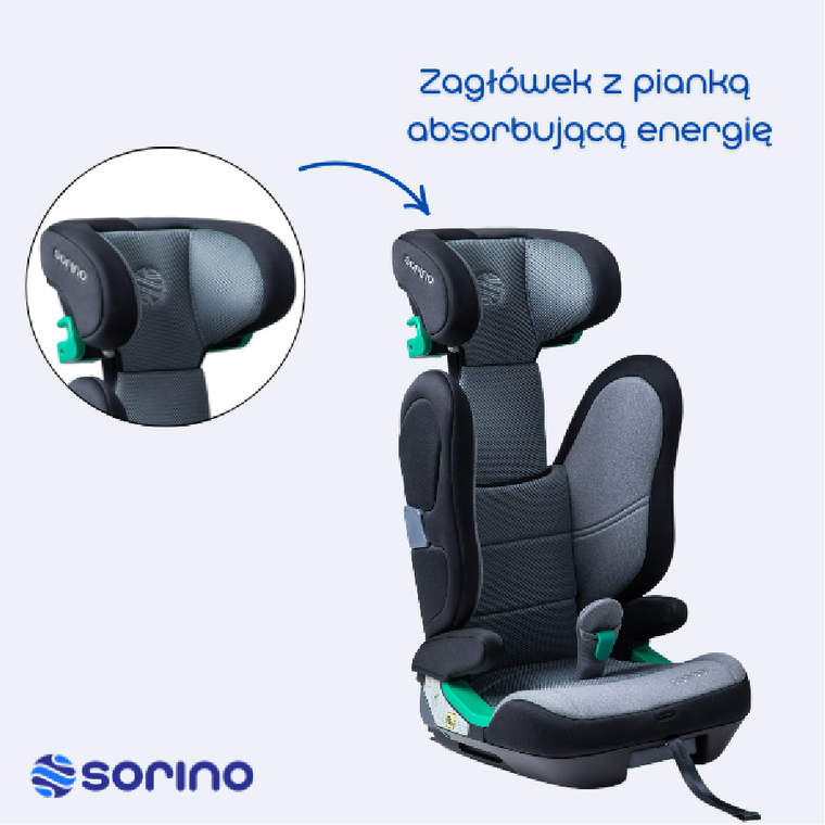 Sorino, Ceres, fotelik samochodowy, light grey, 100-150 cm