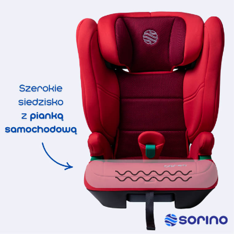 Sorino, Ceres, fotelik samochodowy, red, 100-150 cm