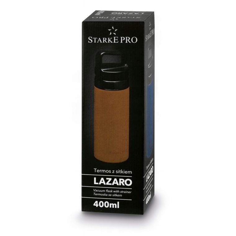 Starke Pro, Lazaro, butelka termiczna z sitkiem, pomarańczowa, 400 ml