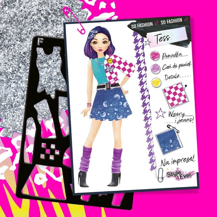 Style4Ever, Projekt Moda, Szkicownik, zestaw kreatywny z naklejkami