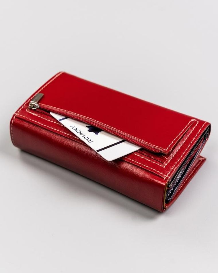 Stylowy portfel z kolorowej skóry naturalnej, Rovicky