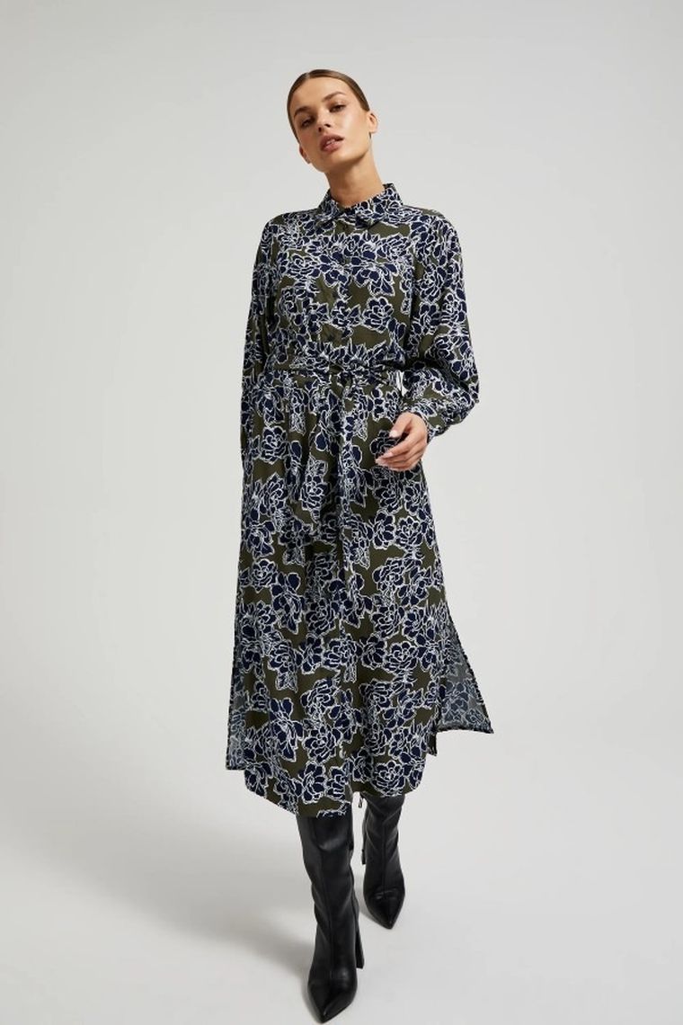 Sukienka damska, khaki, Moodo