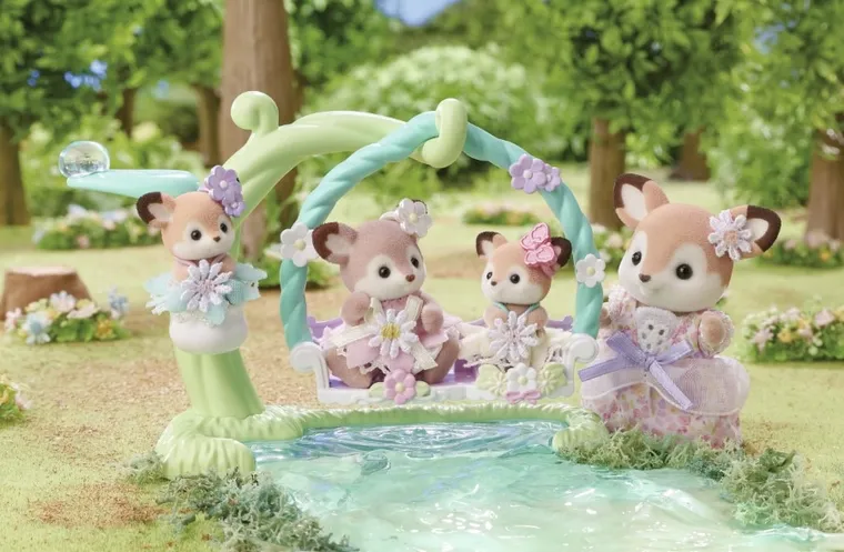 Sylvanian Families, Jelonki na kwiatowej huśtawce, zestaw z figurkami, 5801