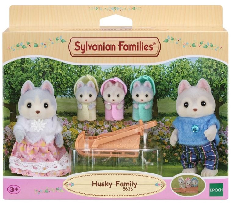 Sylvanian Families, rodzina piesków Husky, zestaw figurek, 5636