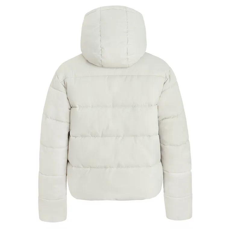 Szara ocieplana kurtka z kapturem cropped NOWEAR