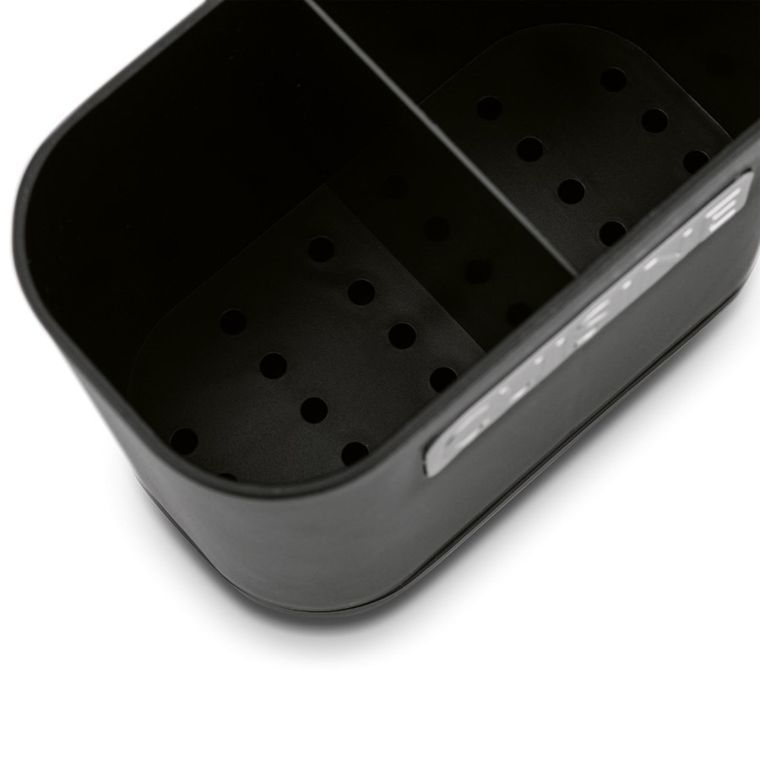 Tadar, Cuisine, ociekacz na sztućce, 2 komory, czarny, 13,5-7,5-10,8 cm