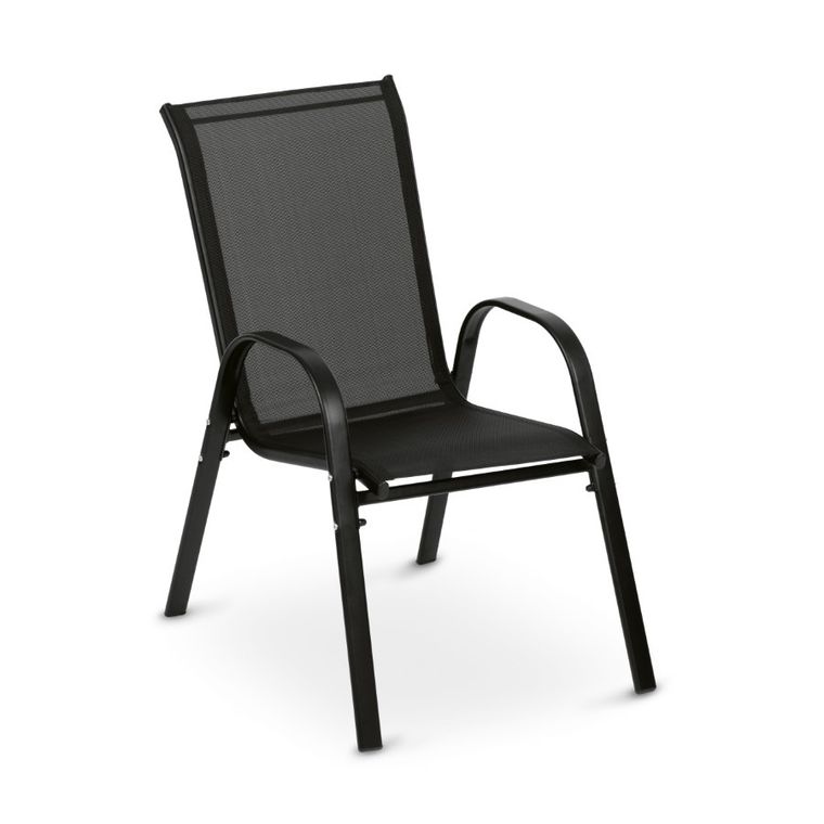 Tadar, krzesła ogrodowe, stalowe, czarne, 55-75-91 cm, 2 szt.