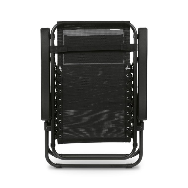 Tadar, leżak ogrodowy grawitacyjny, czarny, 66-160-110 cm