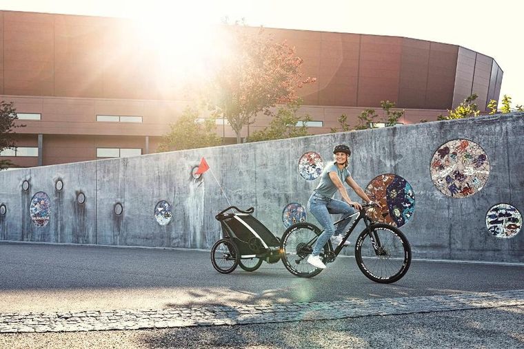 Thule, Chariot Lite 2, przyczepka rowerowa dla dziecka, Agave-Black