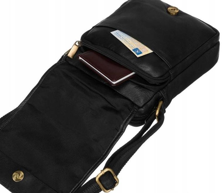 Torba listonoszka, czarna, skórzana, Peterson