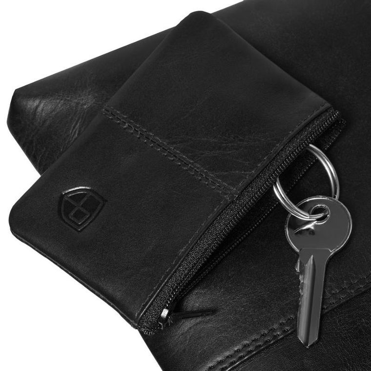 Torba listonoszka, czarna, skórzana, Peterson