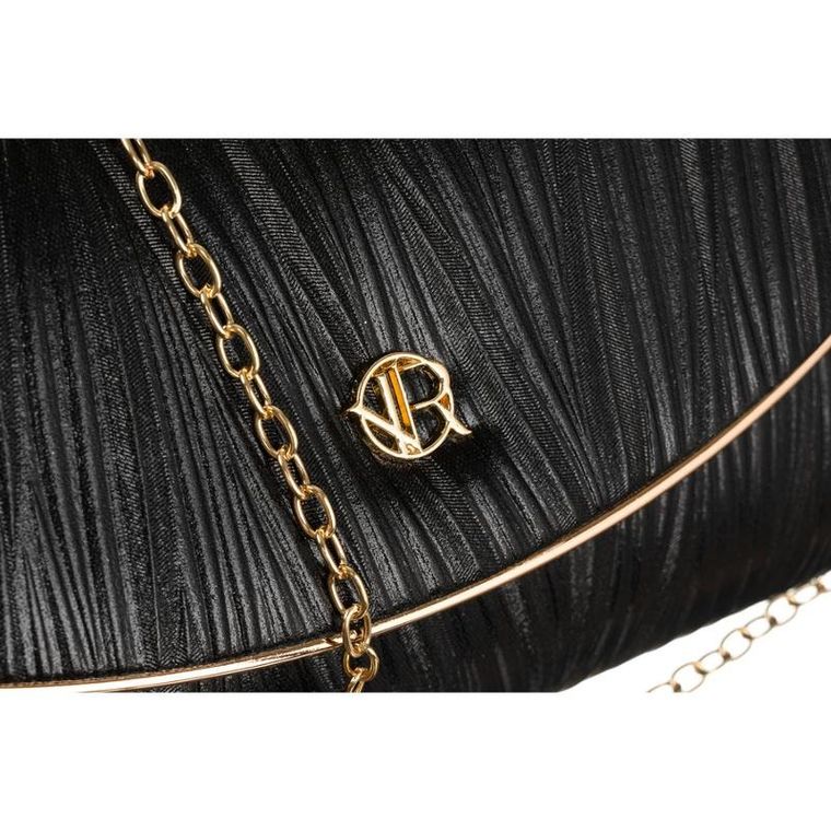 Torebka kopertówka, czarna, skóra ekologiczna, Rovicky