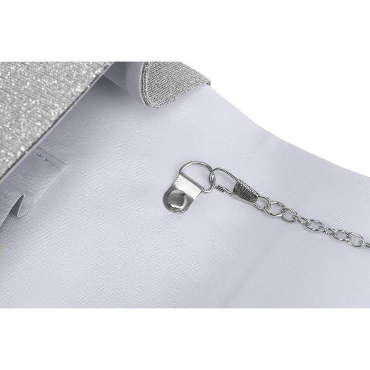 Torebka kopertówka, srebrna, Rovicky