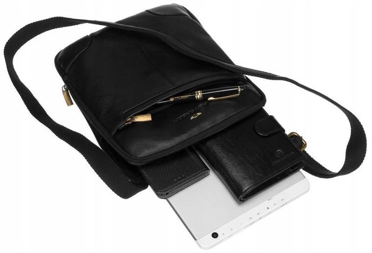 Torebka listonoszka, czarna, Peterson